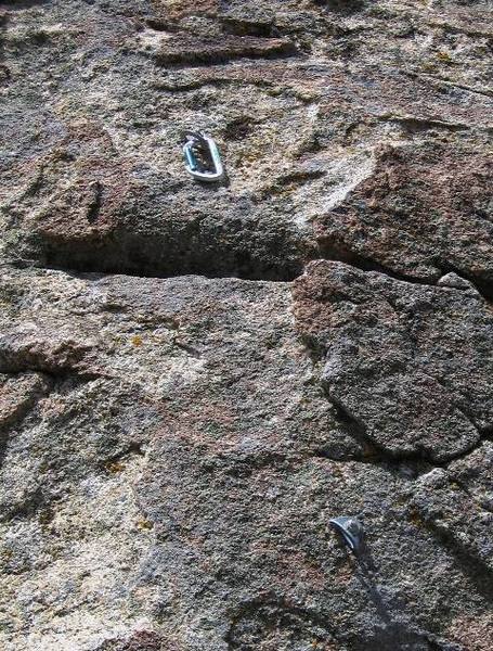 Sharks Fin bolts (two) up on corner of formation.