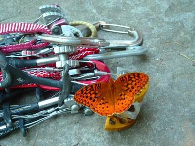 My friend wishing me luck on my next climb