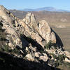 Saddle Rocks from Ryan Mountain Trail.<br>
Photo by Blitzo.