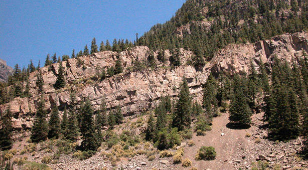 The Pool Wall viewed from the Ouray Hot Springs pool.