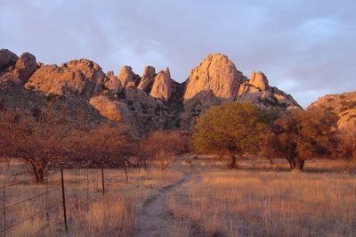 Hiking out at Sunset, looking back at the Sheepshead.
