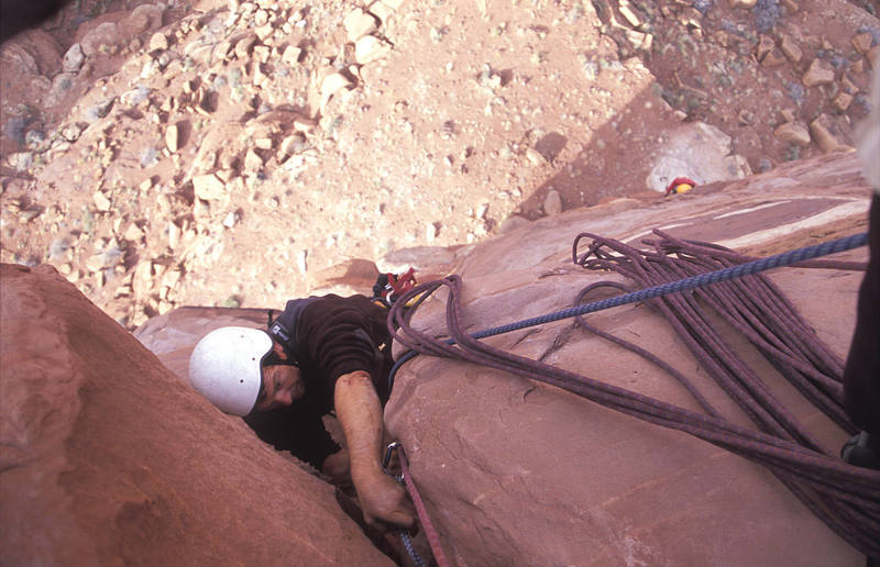 Paul Kejla at the top of our second pitch. Ian is visible below, at the top of pitch one.