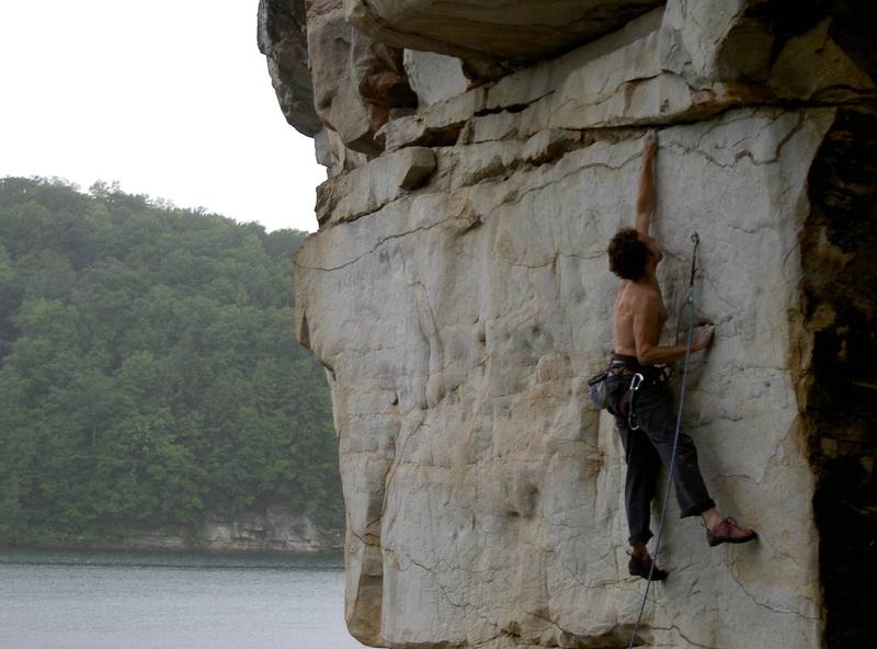 Kevin Umbel firing the first crux moves.