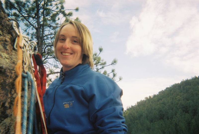 Me at the 1880 Wall topping out on Golden Spike, November 2005. 