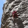 Midway up the wall on Sendero Luminoso