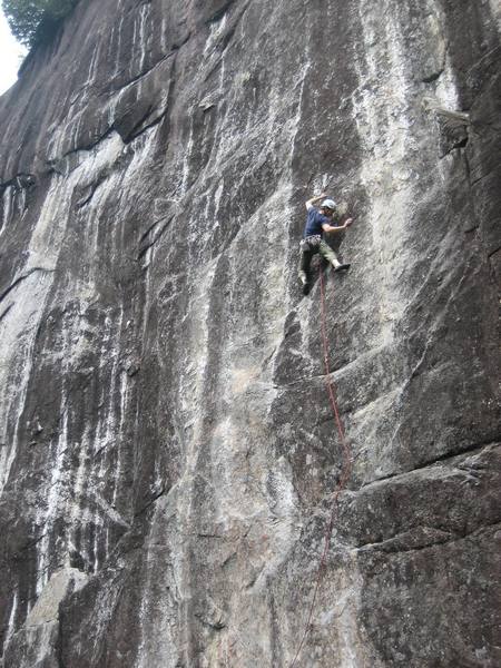 Graham McDowell starring down the anchors trying to finish the crux.<br>
<br>
Photo by, Chris Duca