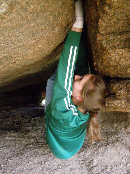 Vanessa Cassat working on this classic roof crack.