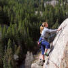 Steph getting her head for leading back after a bit of time off the rock.