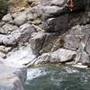 A rare view of a wonderful climb... Bobby Hardage climbs The Sleeping Lady (V2), Icicle Canyon, Leavenworth, WA.