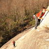 Mark Willey moving past first crux.