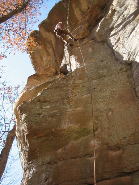 Andy Welter lowering off of Come In Your Lycra.