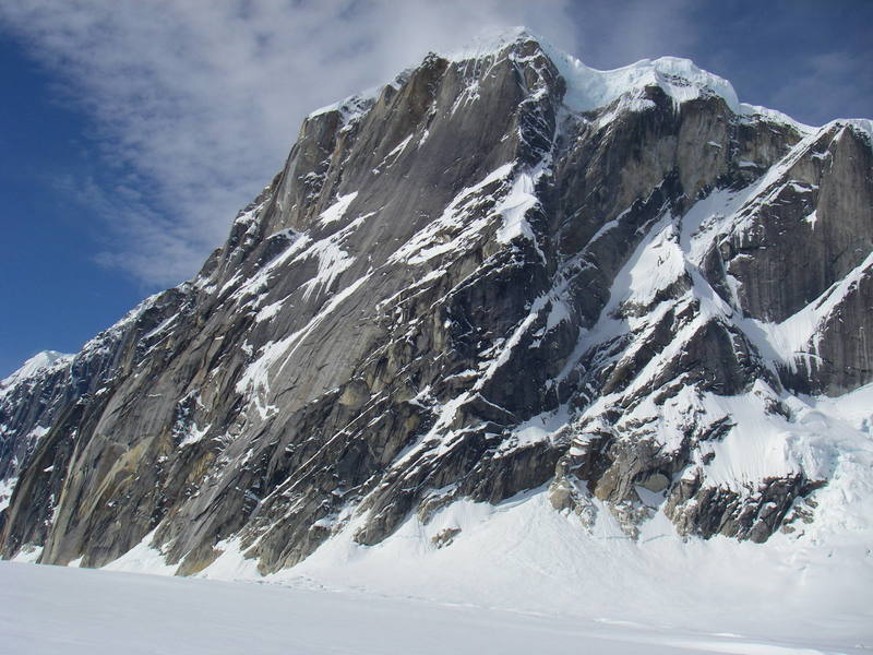 The east face of Mnt. Dickey looking big.