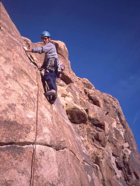 Chris Parks takes his draws to "Hang 'Em High" on Corral Wall (5.10a). Photo by Tony Bubb, 1/05.