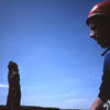 Steve Swanke on the summit of Zeus, Moses in the background.  Photo: Todd Gordon