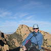 Summit photo, January 2007.  Snow was on the ground around the pinnacles that day!