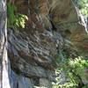 The multiple roofs of 'Mr. Gravity (5.12b). 