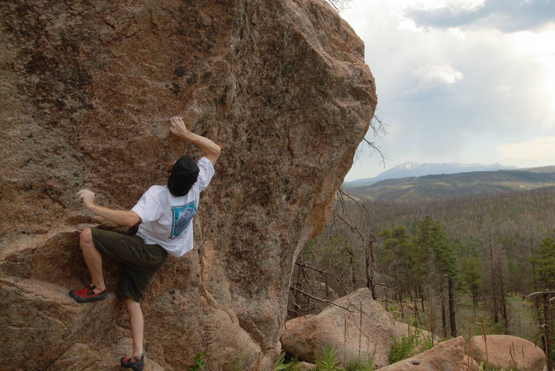 Middle problem on the Air Jordan Boulder (V4).<br>
photo by Andy Librande