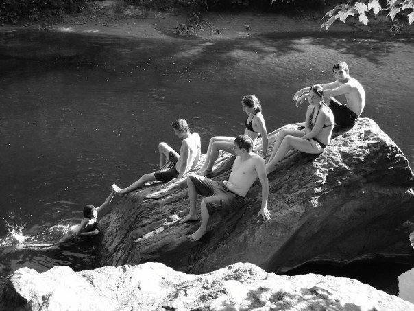 my crew chillin at the swimming spot after a hot day of climbing...