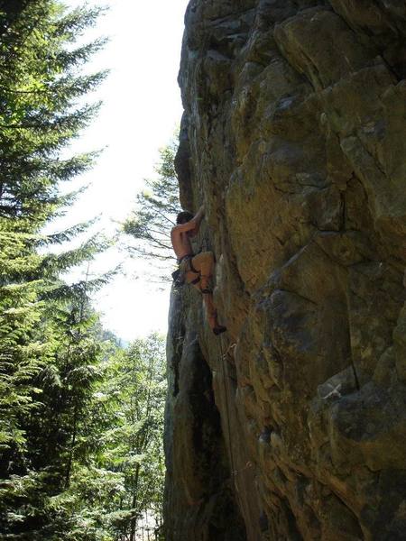 climning at Chekamus Canyon, Squamish, B.C.