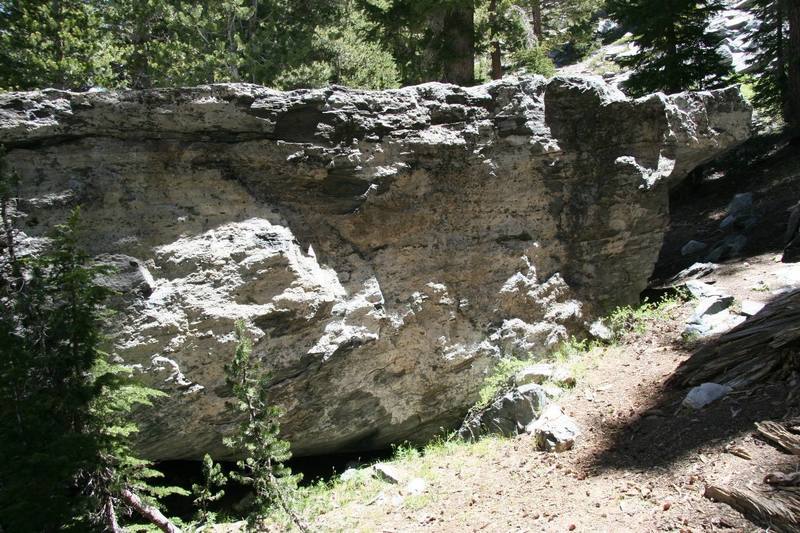 One of the many boulders surrounding TJ Lake.