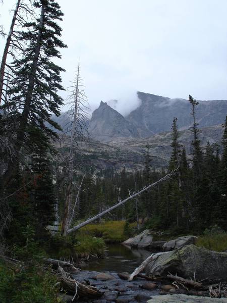 The Spearhead as seen from the "hidden trail" that goes up the side of the valley to Arrowhead and McHenry's Peak