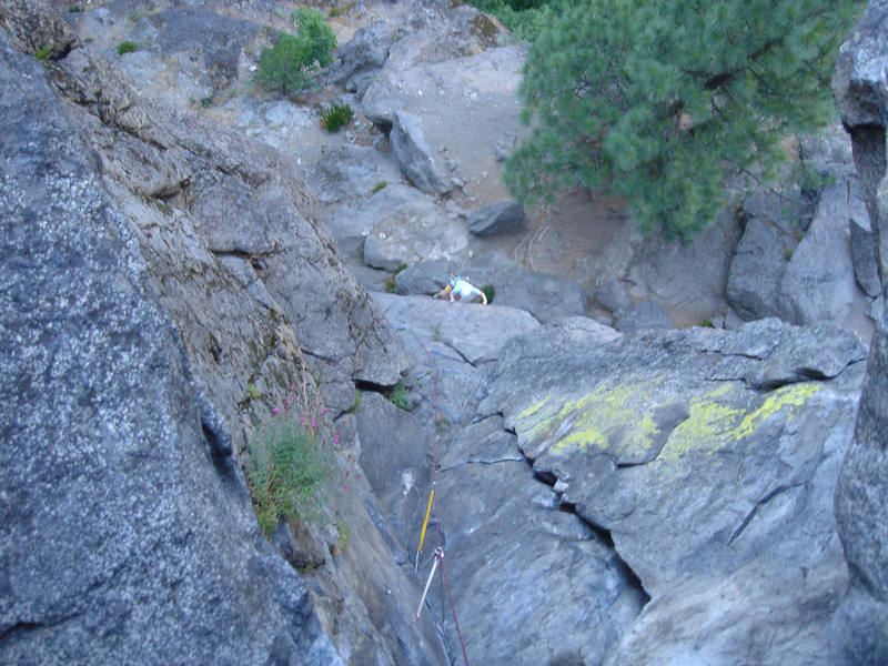 Looking down pitch one from Saber Ledge. July 4, 2007.