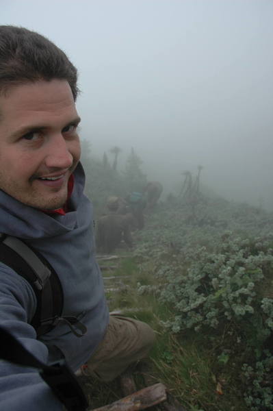 Via-ferrata on the Ugandan/Rwandan border.  If you can't see the fall, it can't kill you...