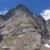 Looking up the Ellingwood Ledges from near Upper Colony Lake.