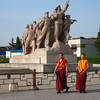 Priests in front of Mau's tomb at Tiananmen Square