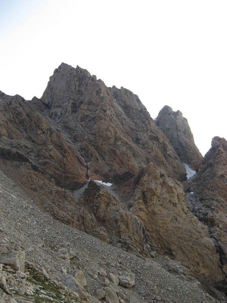 Le Gran Teton as it looks on the way to the lower saddle. 