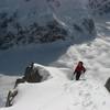 Ty Cook high on the Southwest Ridge of Peak 11,300.  Photo by Andy Grauch.