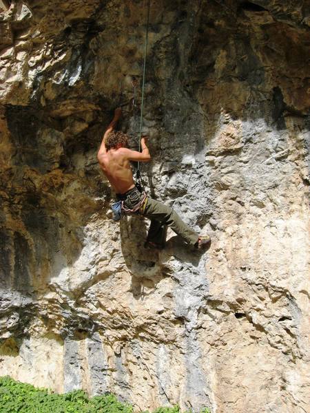 Me TRing 'Ruckus' after my failed lead attempt. Guess this is what projecting at Rifle is all about. July 21st, 2007. 