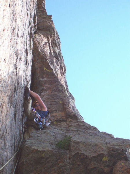 Jason entering the crux.