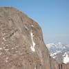 Upper Kiener's and the Diamond as seen from the east summit of Meeker, 6/23/07.