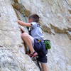 Hole in the rock-5.5-Ogden canyon My sons first time. Didn't send. Climbed it by headlamp and he sent it.