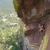 Around the first crux.