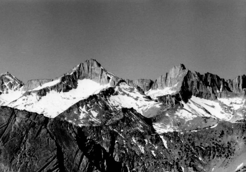 Mt. Brewer on the left and North Guard on the right.