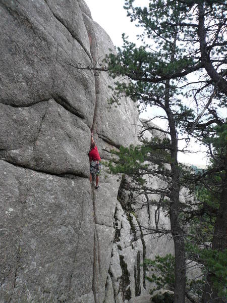 My buddy from SD getting his first trad lead.