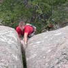 My buddy Jon, lovin' his first ever trad lead climb.