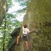 Matt Snider balances his way up PWB Arete.