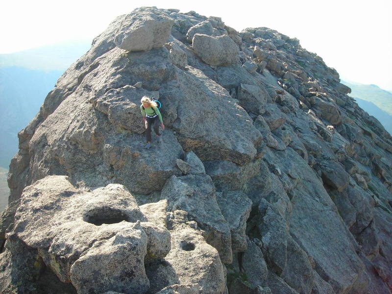 Tracy enjoying Bierstadt's early bird special, the Granite Scramble.