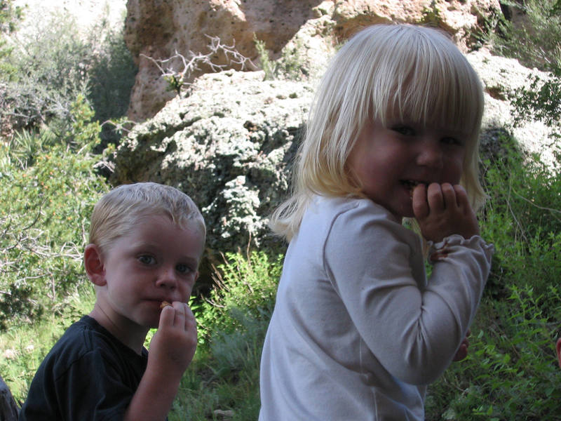 Miles and Piki (they look like they could be siblings!). Enchanted Tower, New Mexico. August 2007