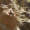 Jason on Pumping Huecos--a must do climb in the Jemez Mountains