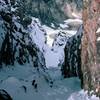 Looking down the Black Dike on North Ridge route