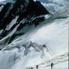 Another rope team ascending Glacier Dome in the Purcells, British Columbia (8/88).<br>
<br>
Photo by Paul Huebner