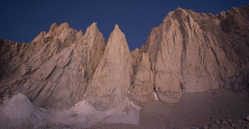 East faces of Keeler Needle and Mt. Whitney.