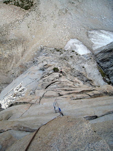 Looking down the route from the top.