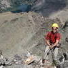 Rappelling off the summit