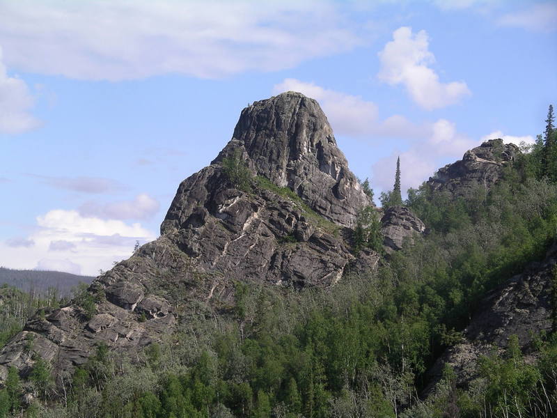 South side of Main Rock.  South Ridge (5.6) follows the left side.