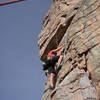 Below the roof, fun climb